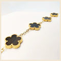 Top Kiri clover crystal bracelet with 18K gold-plated shine, a refined openable piece that feels gift-worthy, polished, and beautifully feminine.
